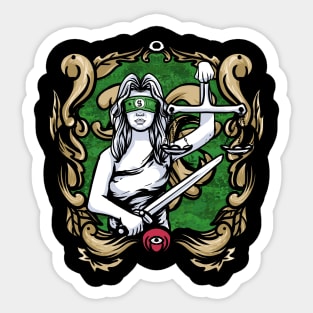 Goddess Justice money Sticker